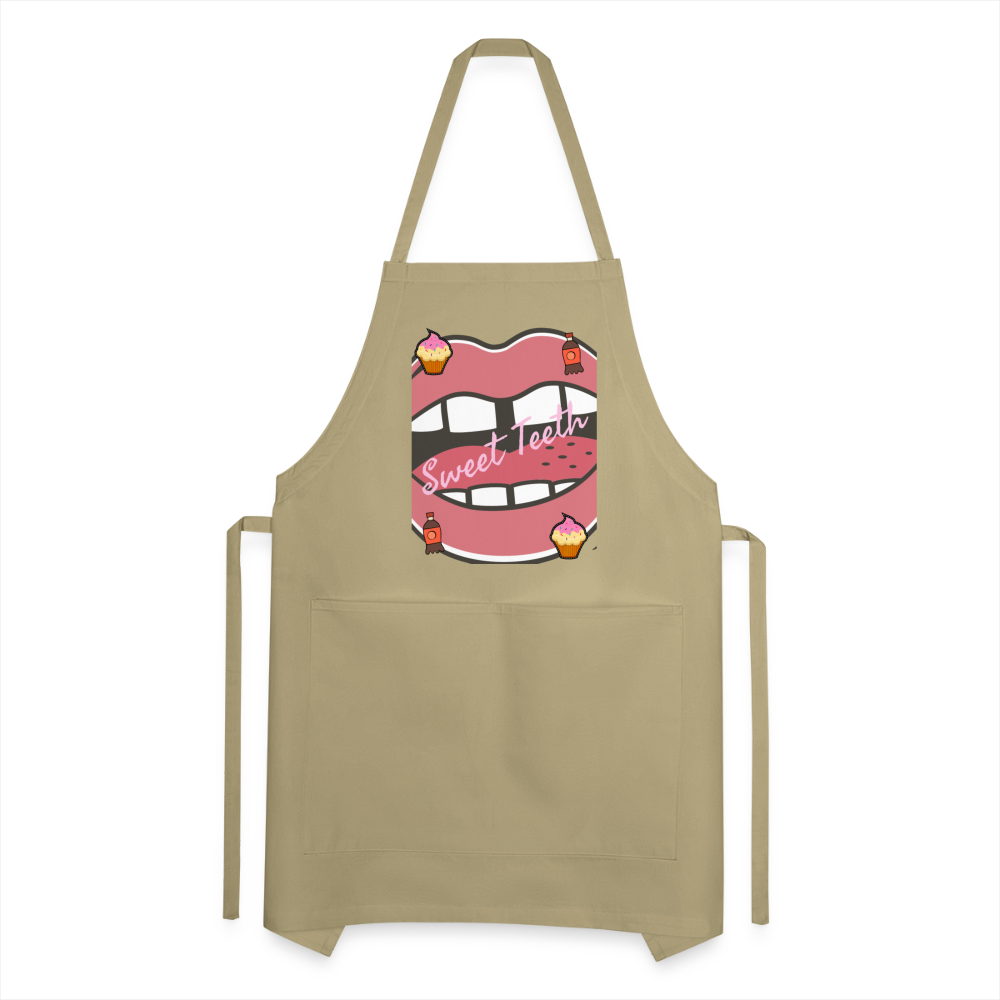 Sweet Teeth Adjustable Apron - khaki