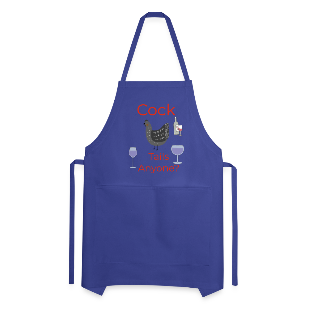 Cock Tails Adjustable Apron - royal blue