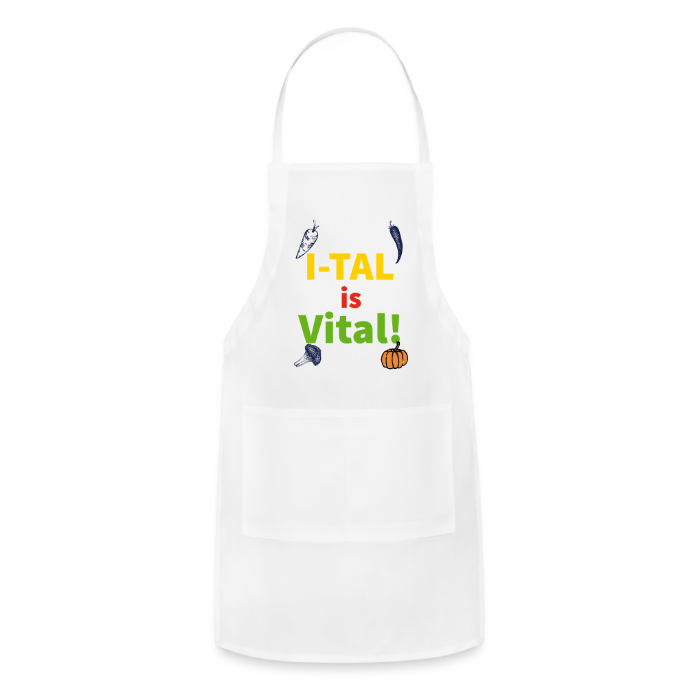 I-tal Is Vital Adjustable Apron - white