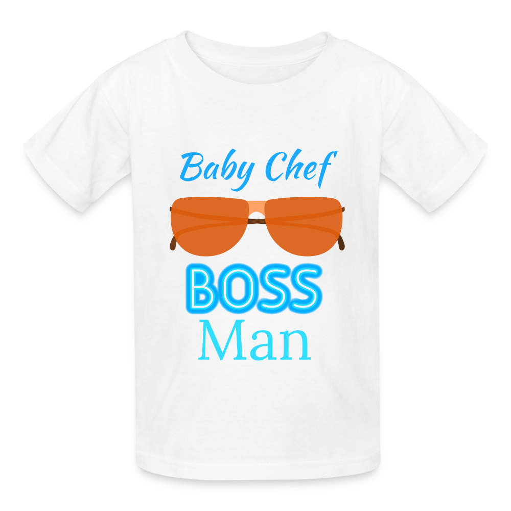 Baby Chef Boss Man Youth T-Shirt - white