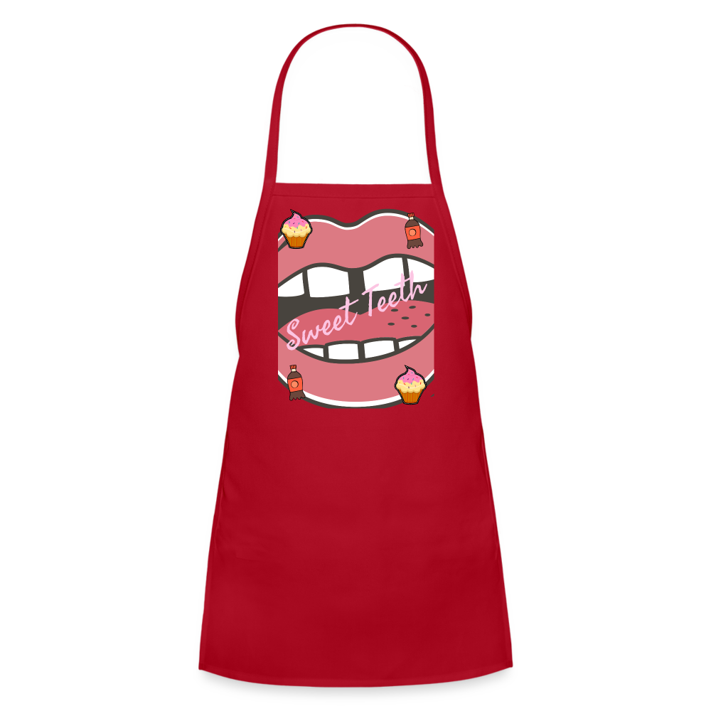 Sweet Teeth Kids' Apron - red