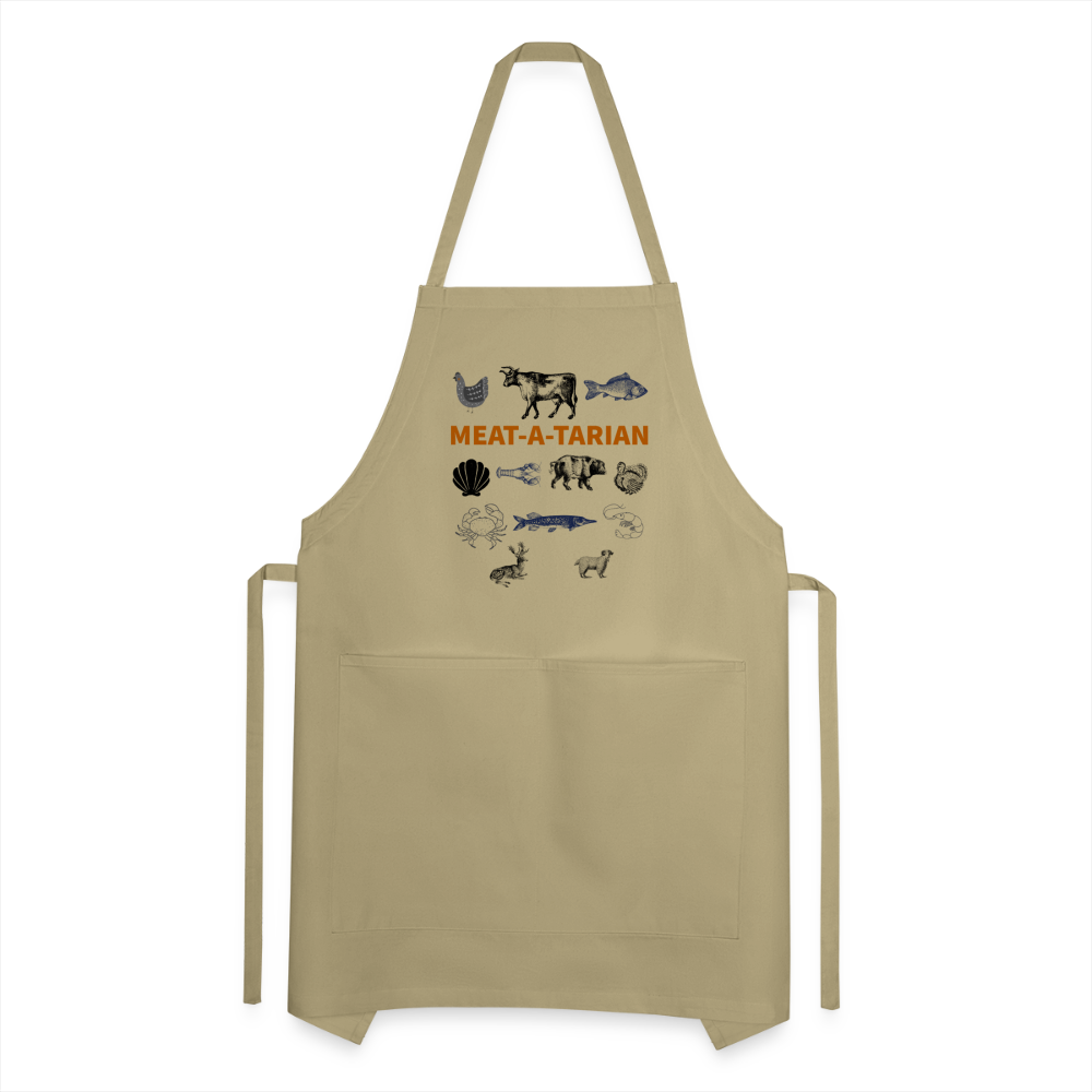 Meat-a-tarian Adjustable Apron - khaki