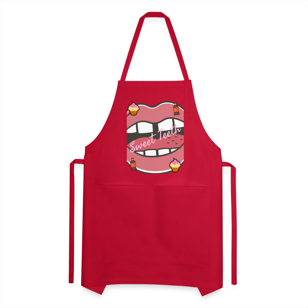 Sweet Teeth Adjustable Apron - red
