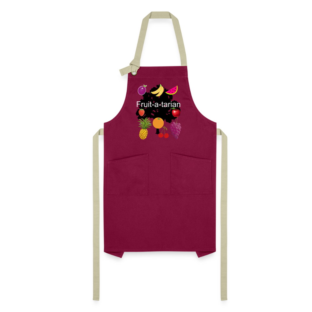 Fruit-a-tarian Artisan Apron - burgundy/khaki
