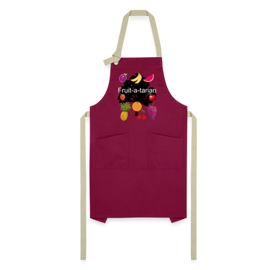 Fruit-a-tarian Artisan Apron - burgundy/khaki