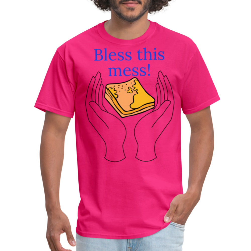 Bless This Mess T-Shirt - fuchsia