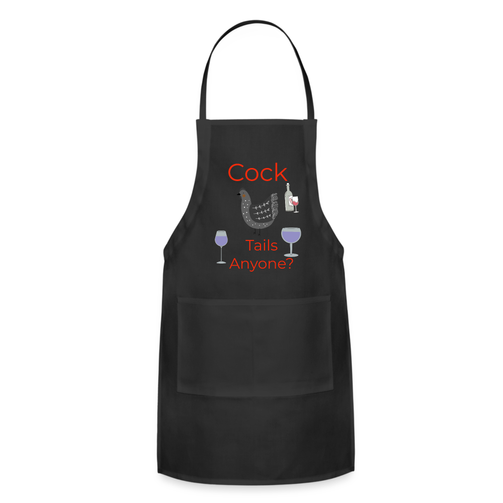 Cock Tails Adjustable Apron - black