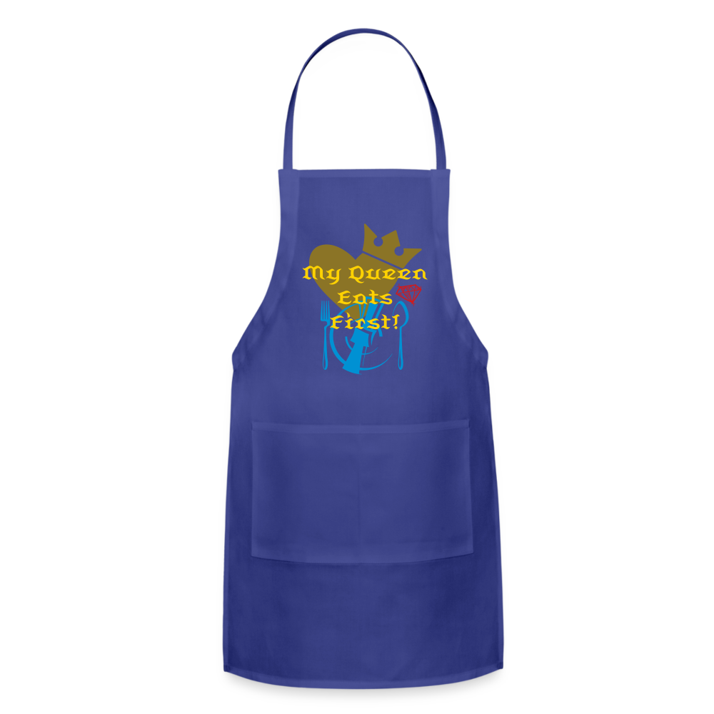 My Queen Adjustable Apron - royal blue