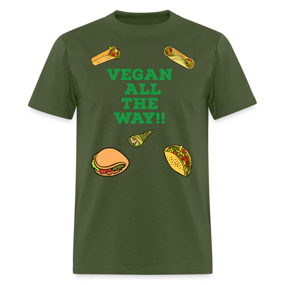 Vegan All The Way T-Shirt - military green