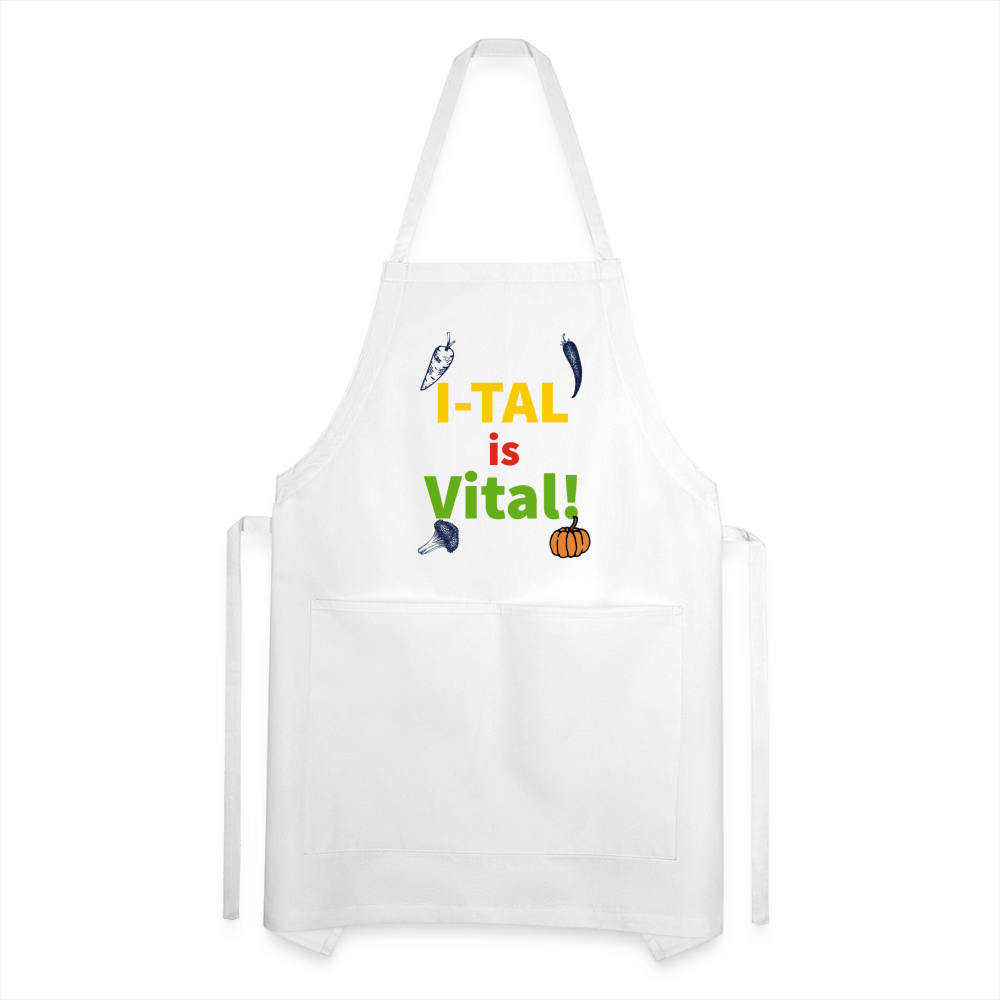 I-tal Is Vital Adjustable Apron - white
