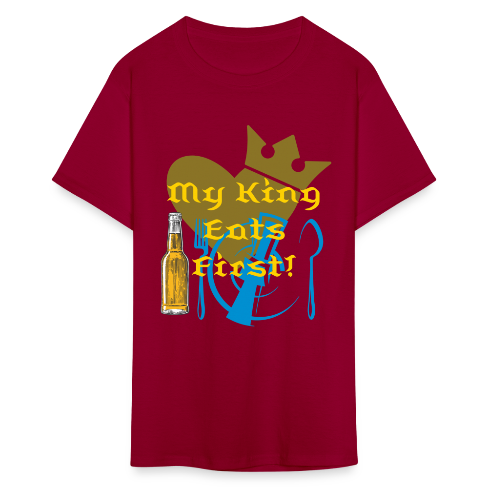 My King Eats First T-Shirt - dark red