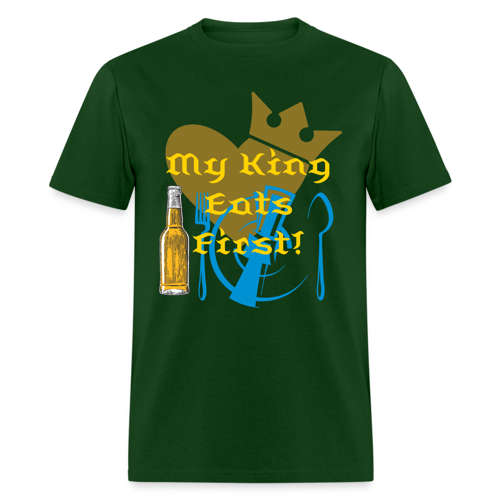 My King Eats First T-Shirt - forest green