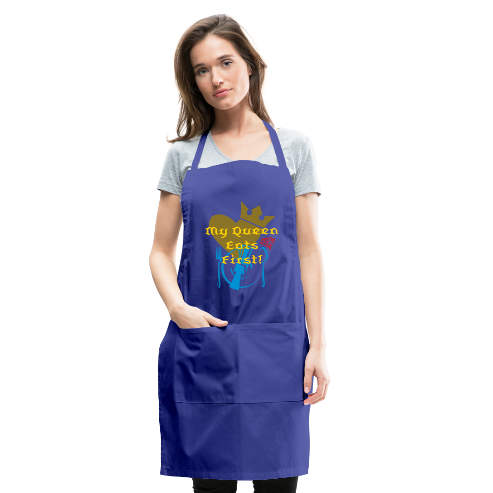 My Queen Adjustable Apron - royal blue