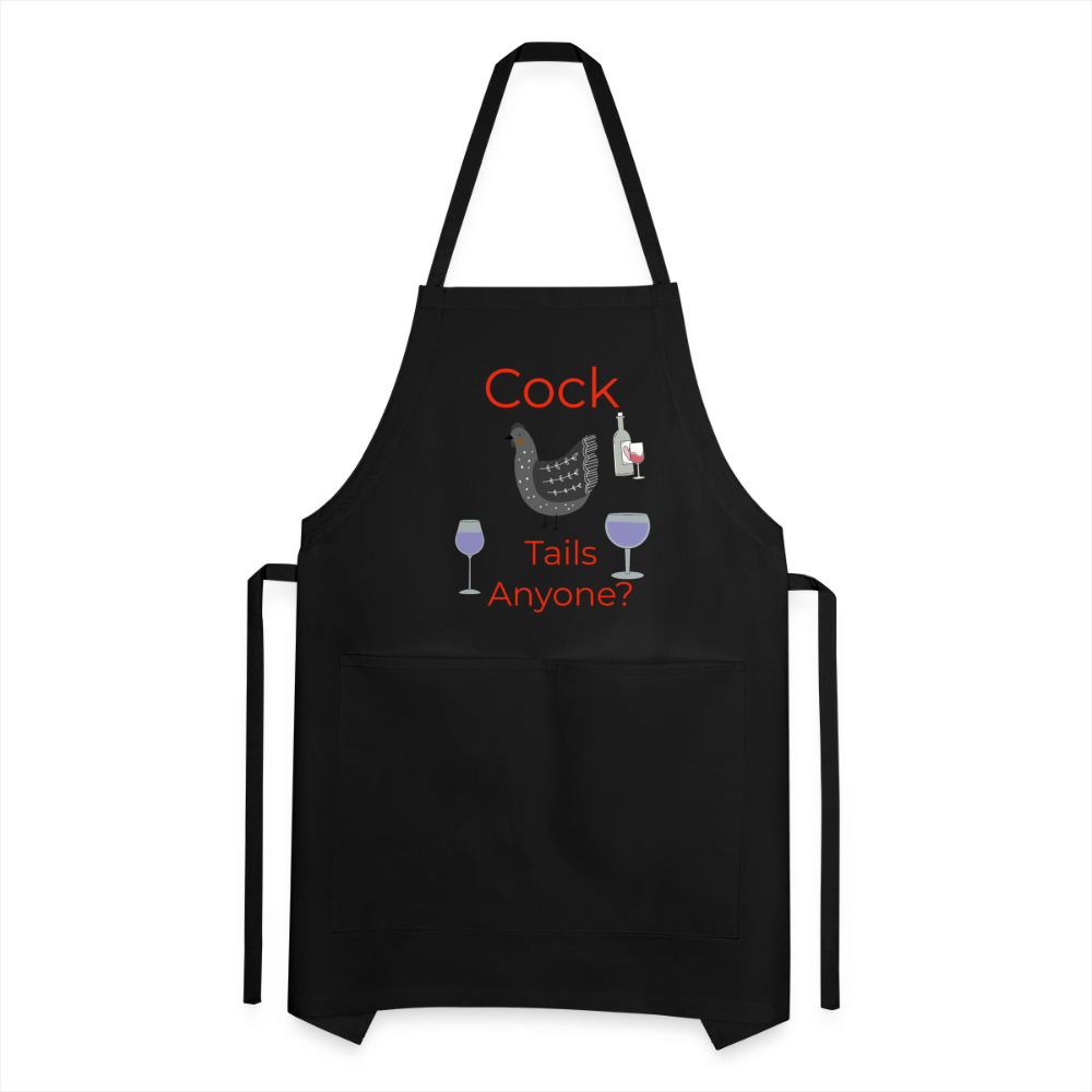 Cock Tails Adjustable Apron - black