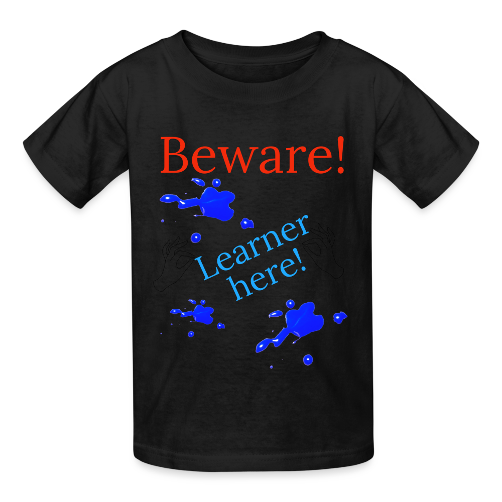 Beware Learner Warning Youth T-Shirt - black