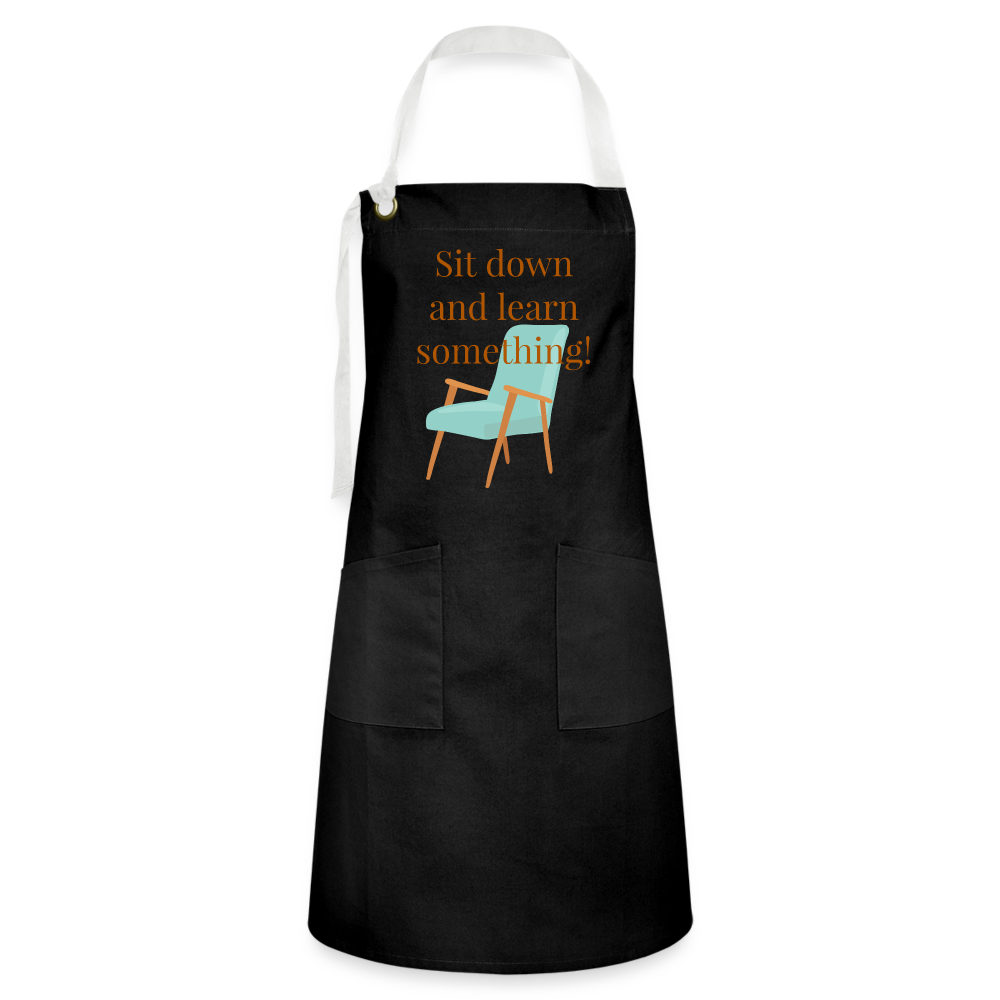 Sit Down Artisan Apron - black/white
