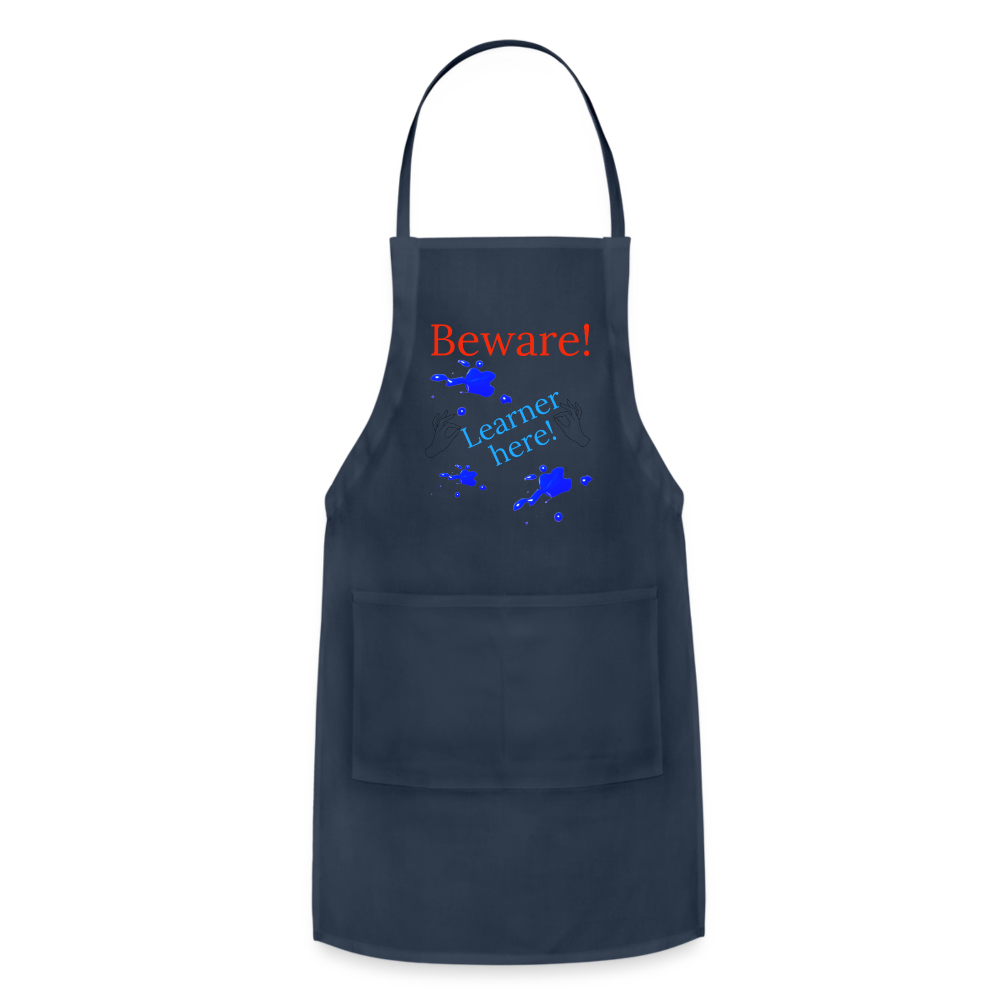 Learner Warning Adjustable Apron - navy
