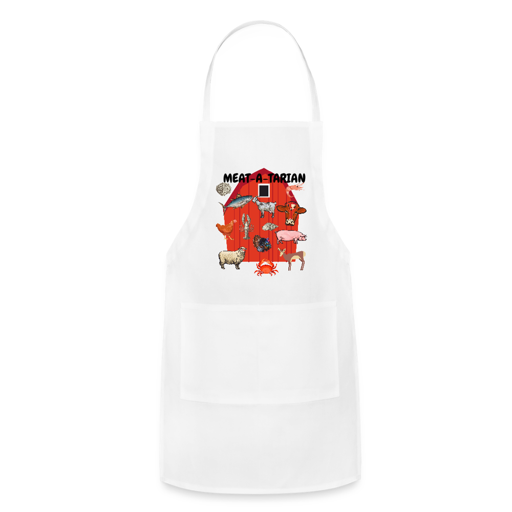 Meat-a-tarian Adjustable Apron - white