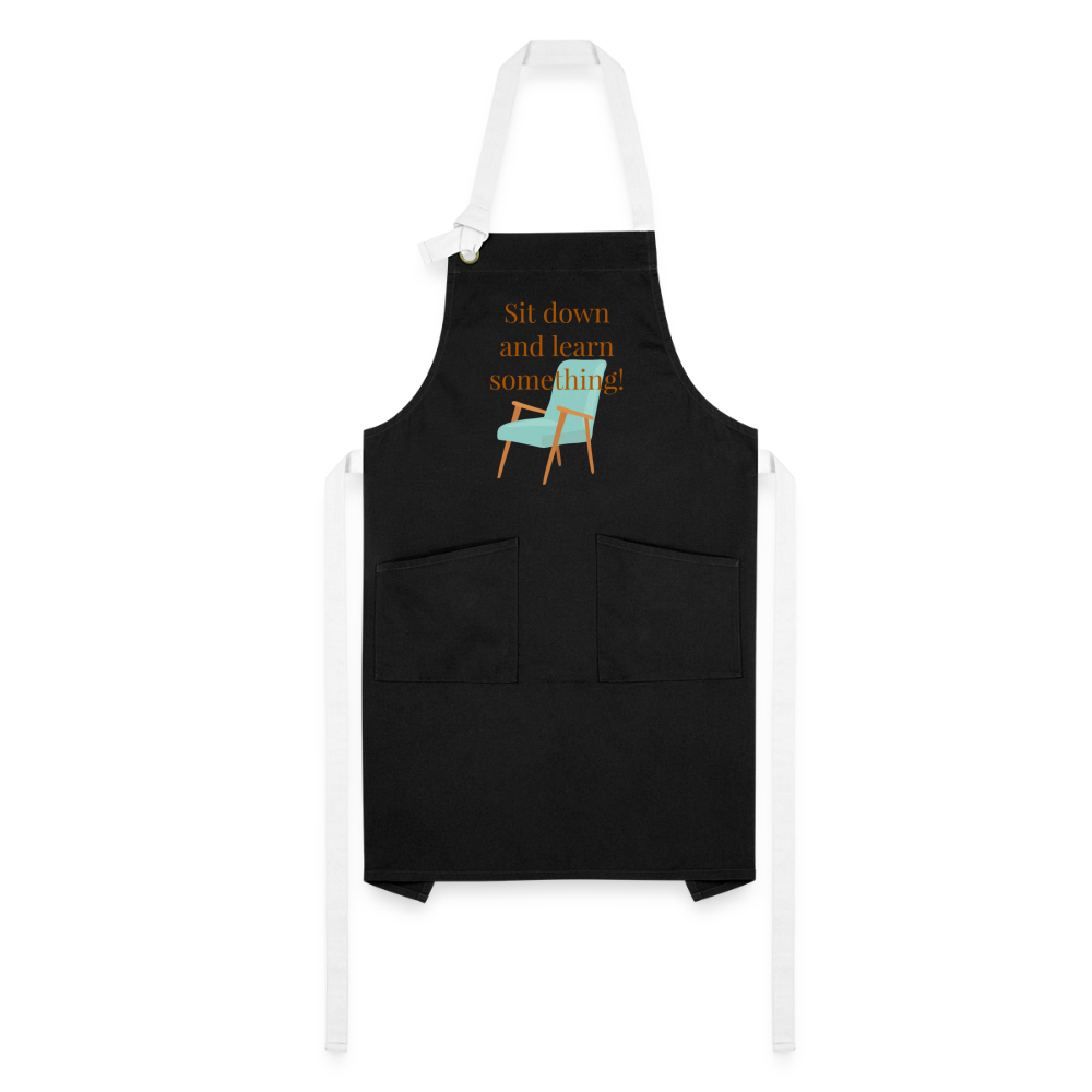 Sit Down Artisan Apron - black/white