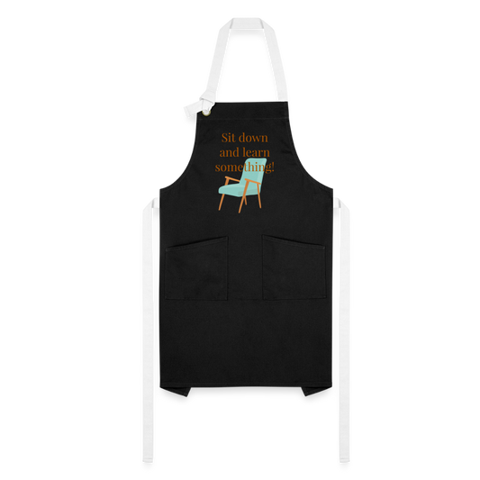 Sit Down Artisan Apron - black/white