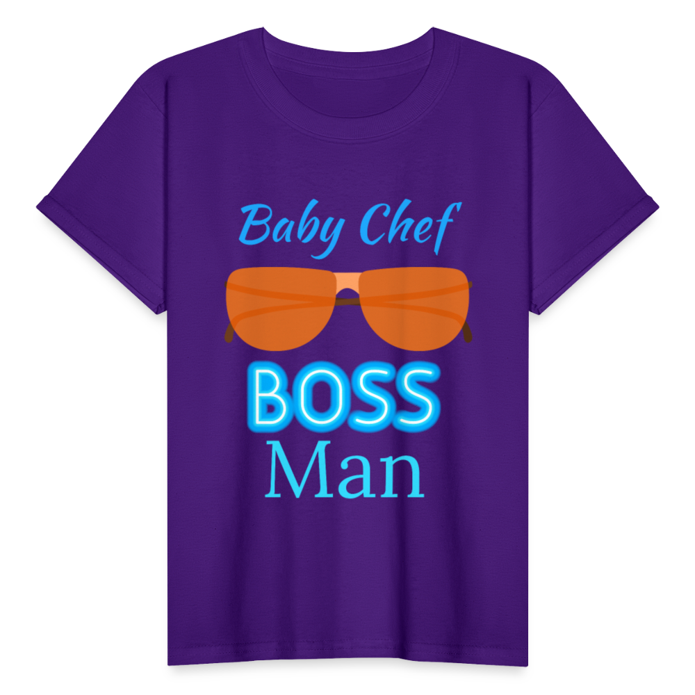 Baby Chef Boss Man Youth T-Shirt - purple
