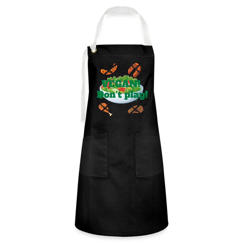 Vegan Artisan Apron - black/white