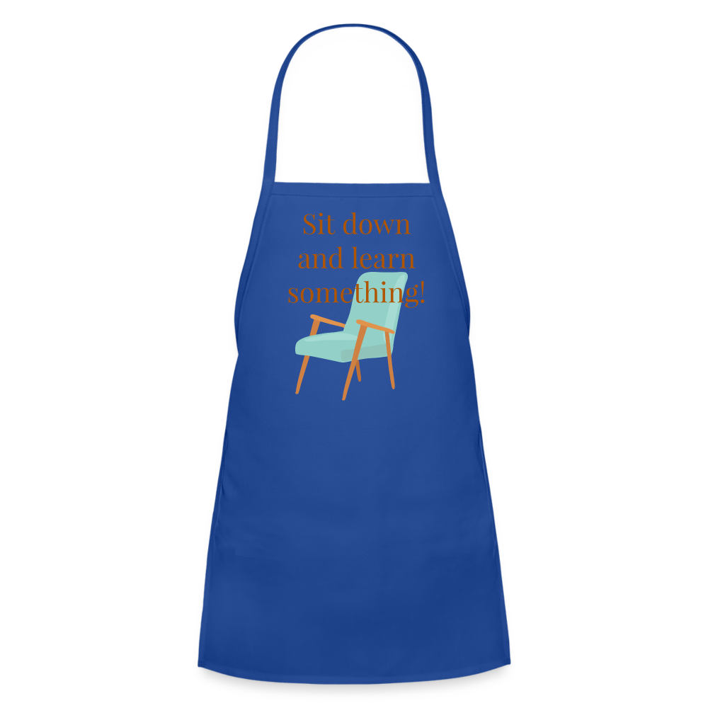 Sit Down Kids' Apron - royal blue
