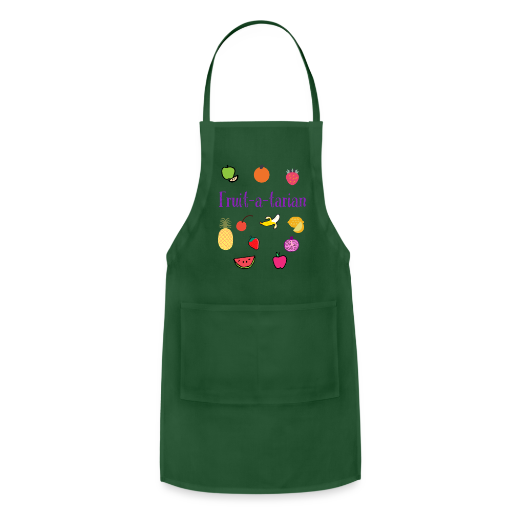 Fruit-a-tarian Adjustable Apron - forest green