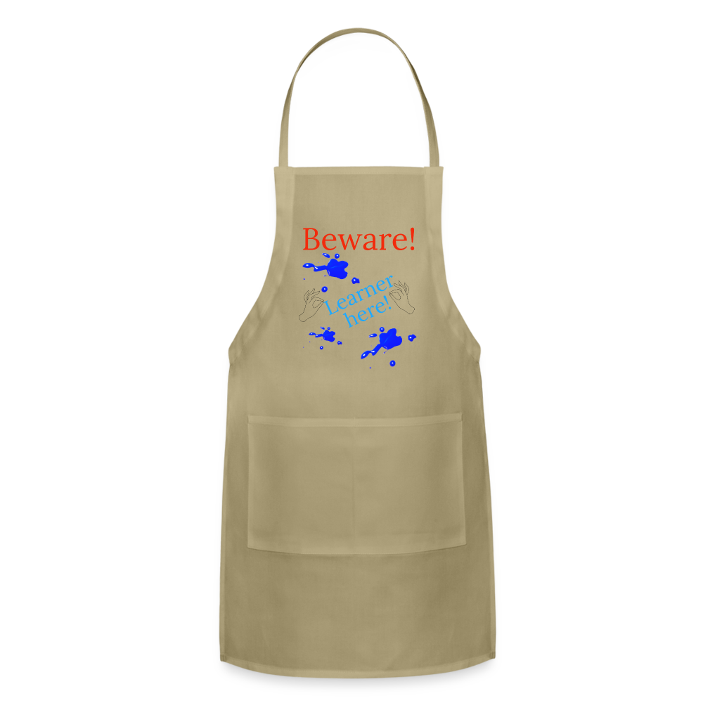 Learner Warning Adjustable Apron - khaki