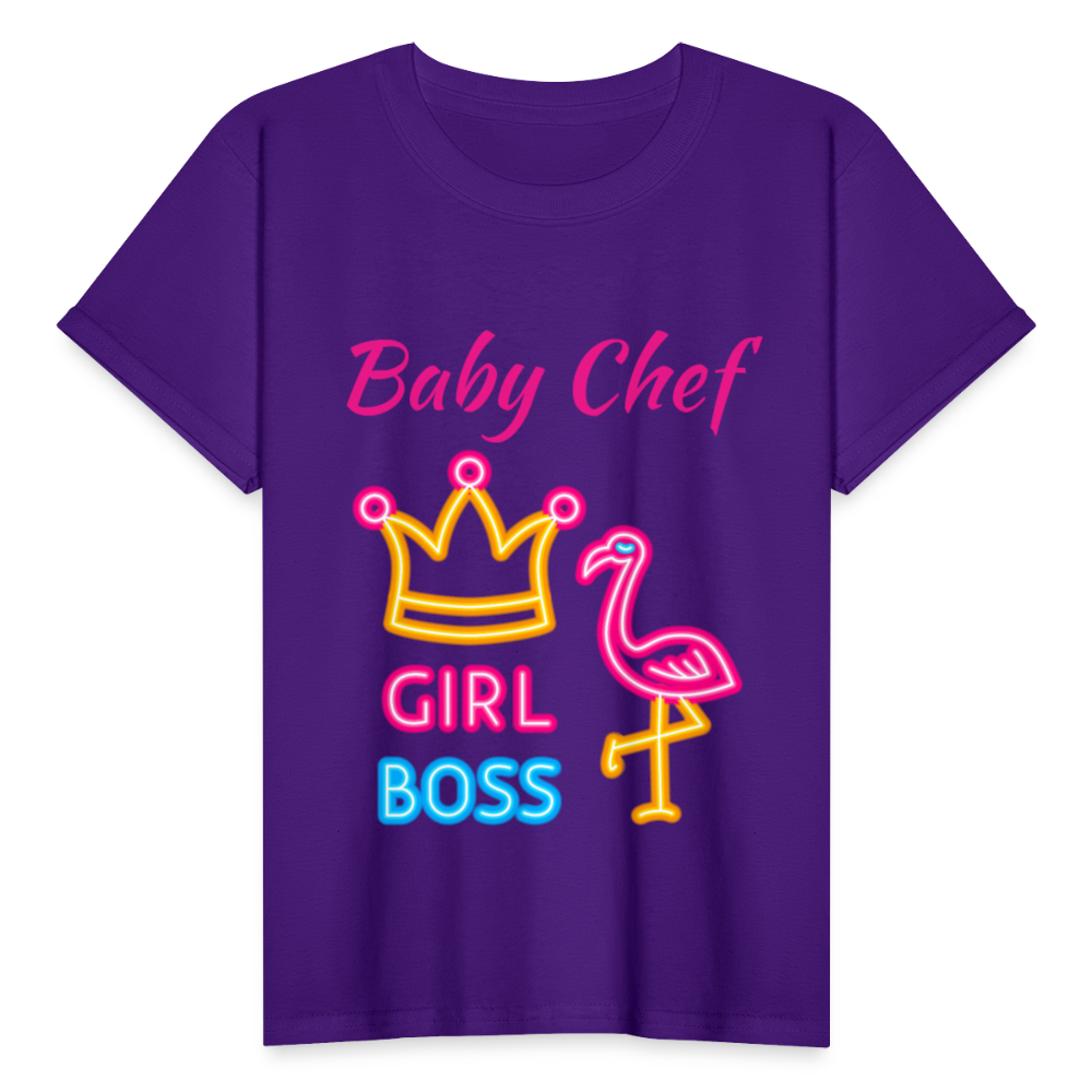 Baby Chef Girl Boss Youth T-Shirt - purple