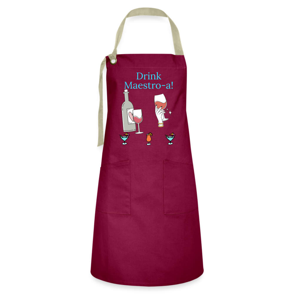 Drink Maestro-a Artisan Apron - burgundy/khaki