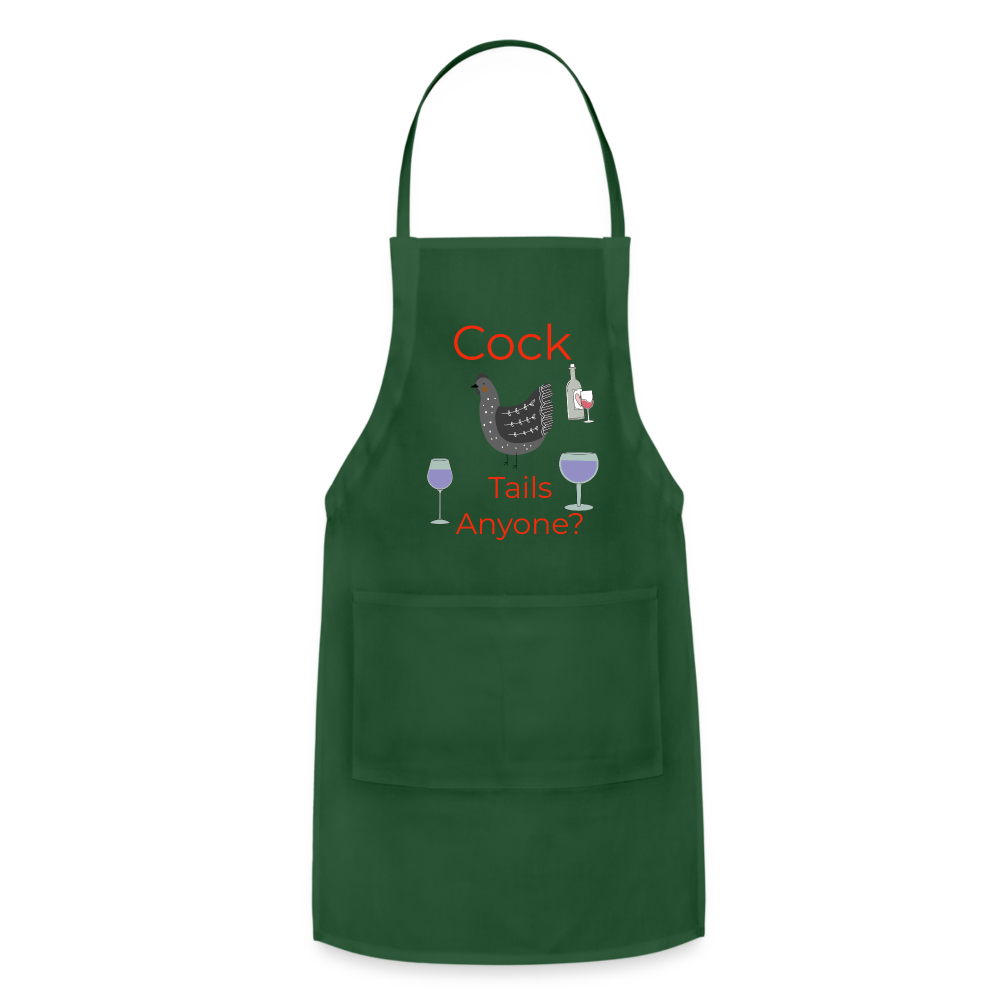 Cock Tails Adjustable Apron - forest green