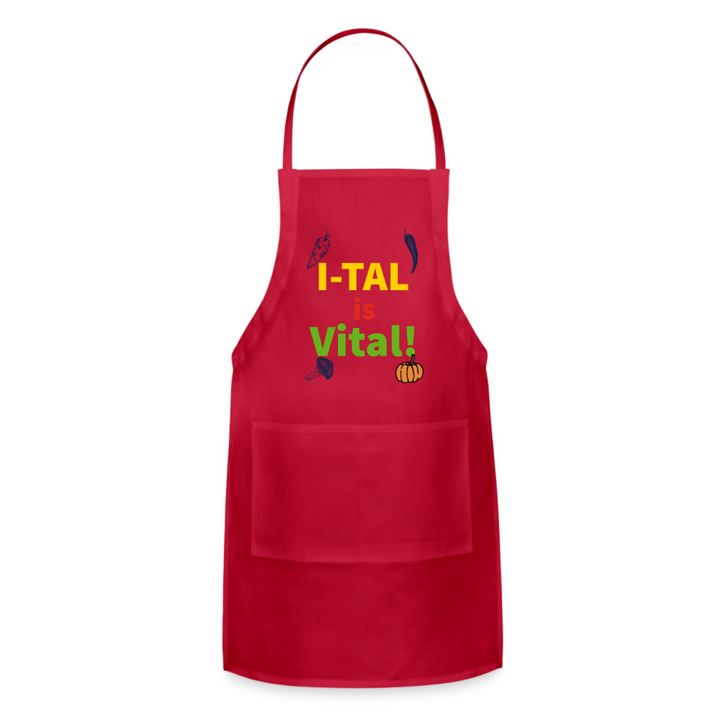 I-tal Is Vital Adjustable Apron - red