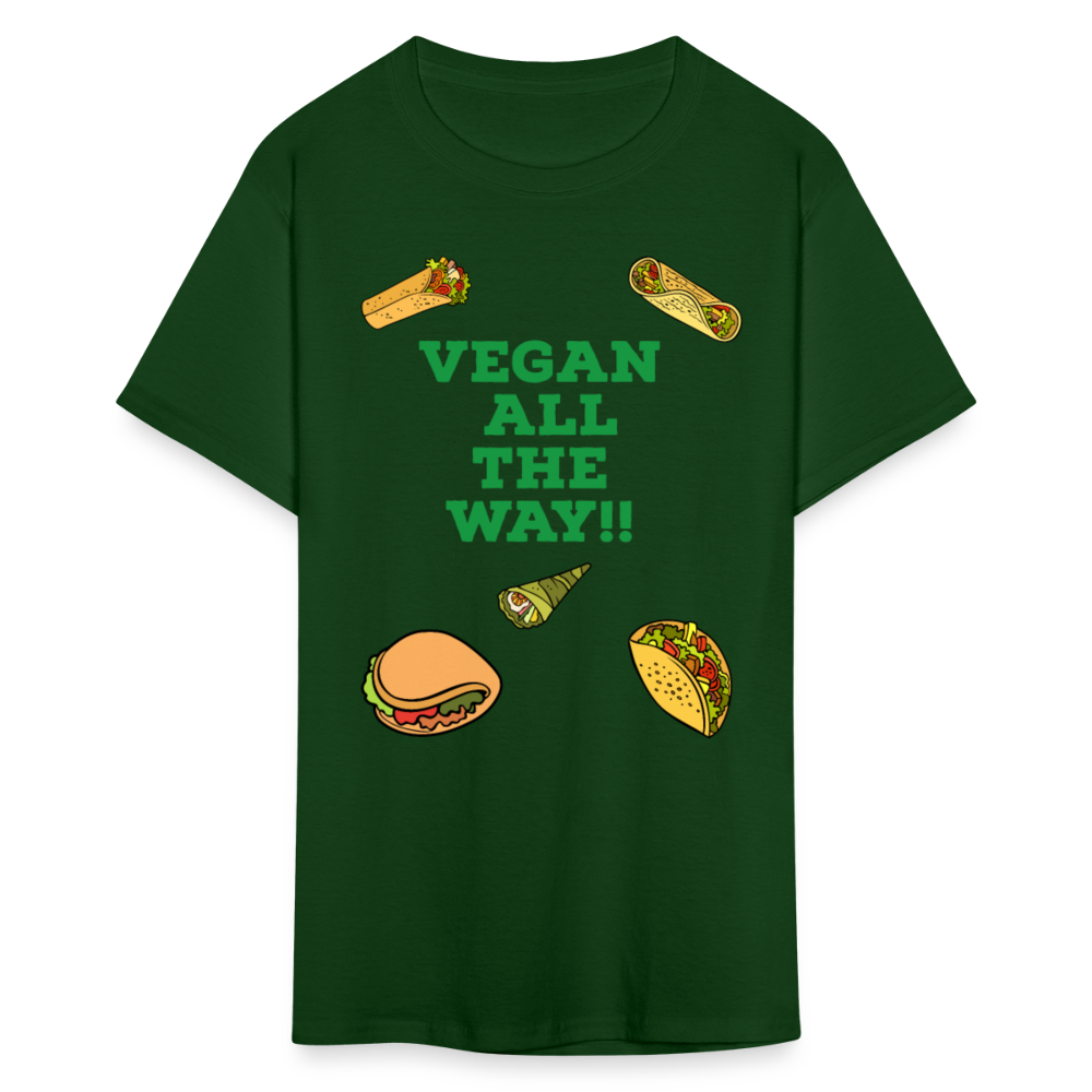 Vegan All The Way T-Shirt - forest green