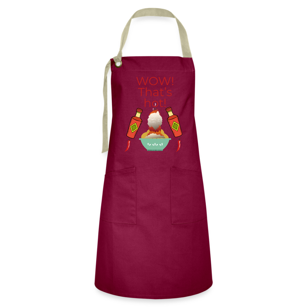 That's Hot Artisan Apron - burgundy/khaki