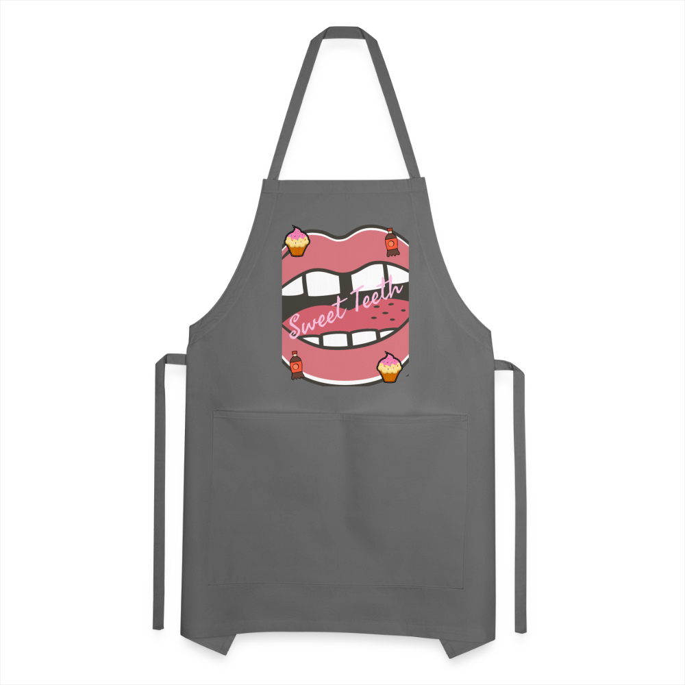 Sweet Teeth Adjustable Apron - charcoal