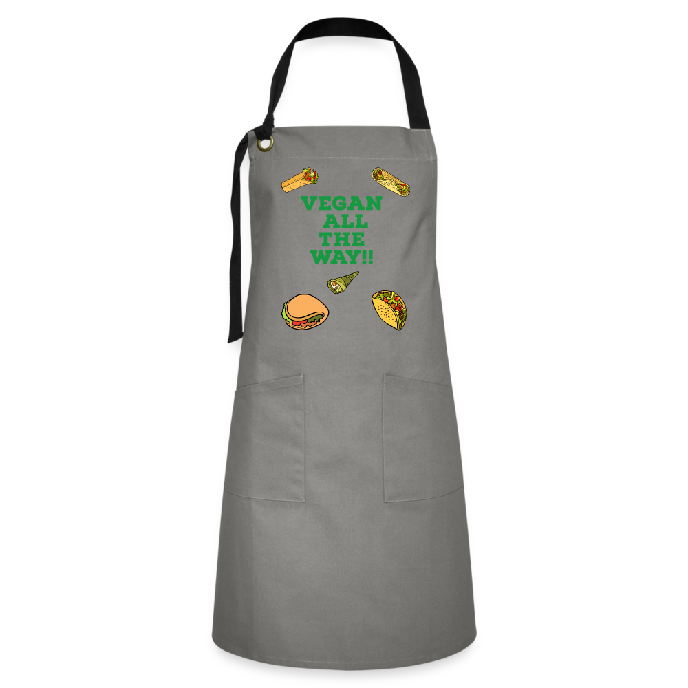 Vegan All The Way Artisan Apron - gray/black