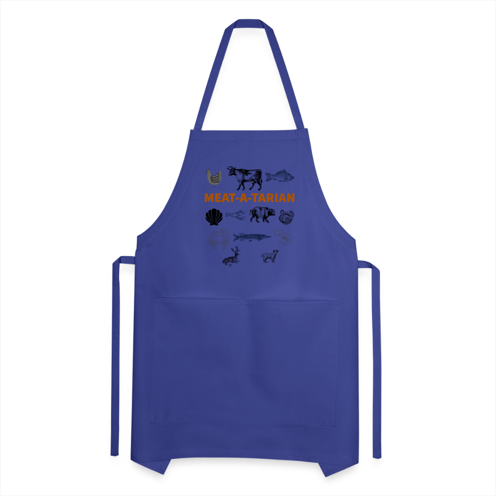Meat-a-tarian Adjustable Apron - royal blue