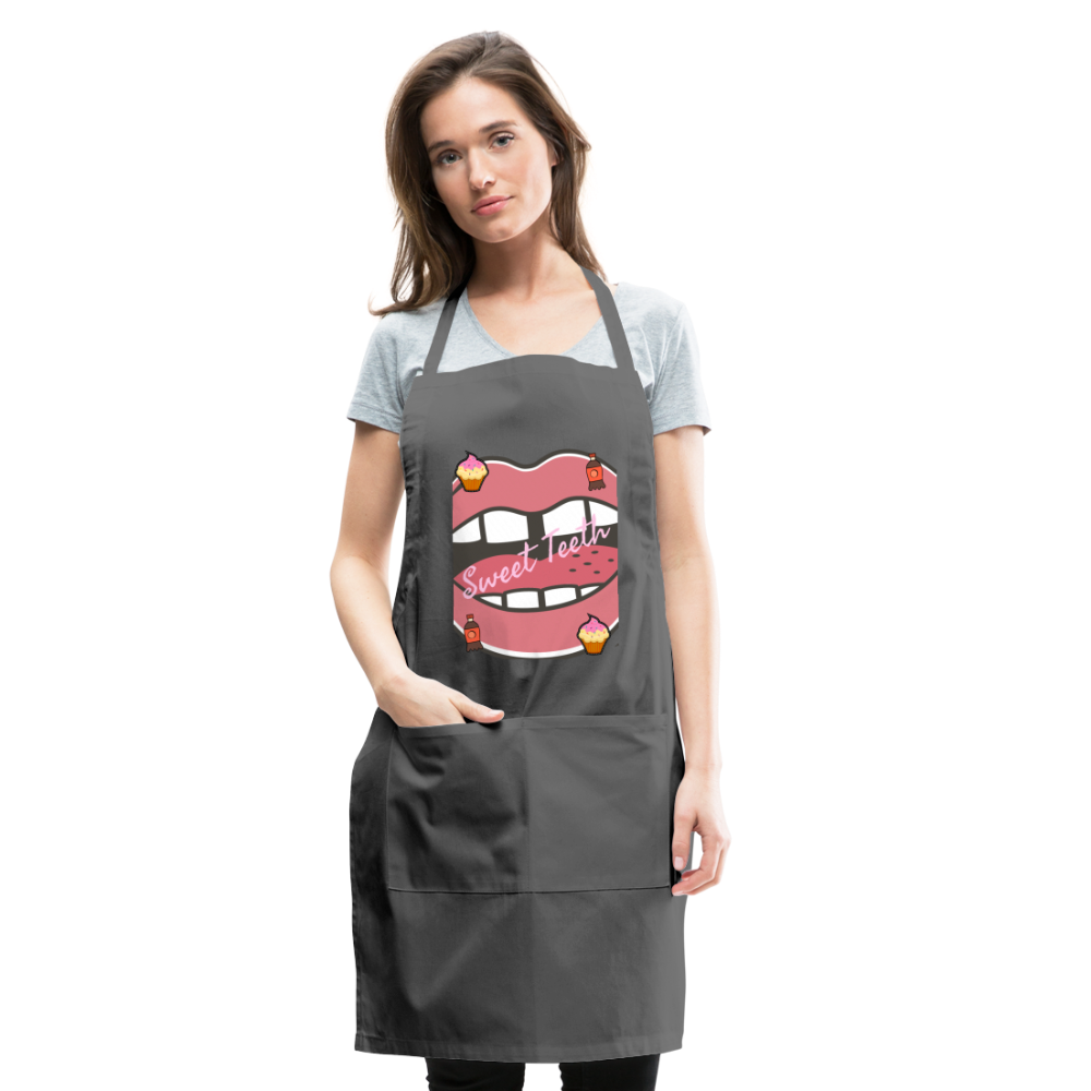 Sweet Teeth Adjustable Apron - charcoal