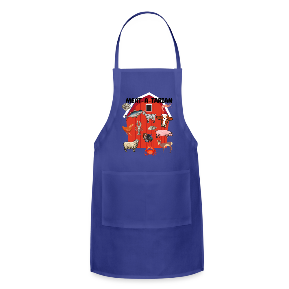 Meat-a-tarian Adjustable Apron - royal blue