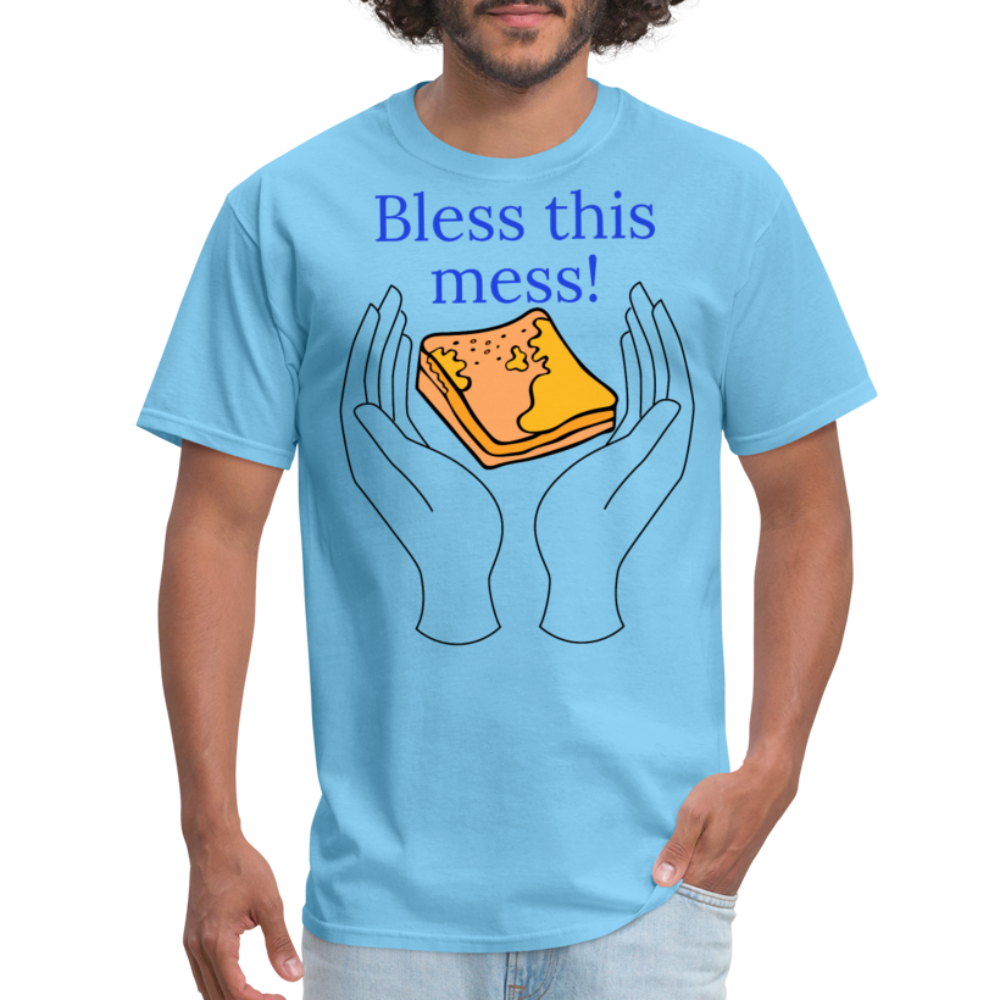 Bless This Mess T-Shirt - aquatic blue