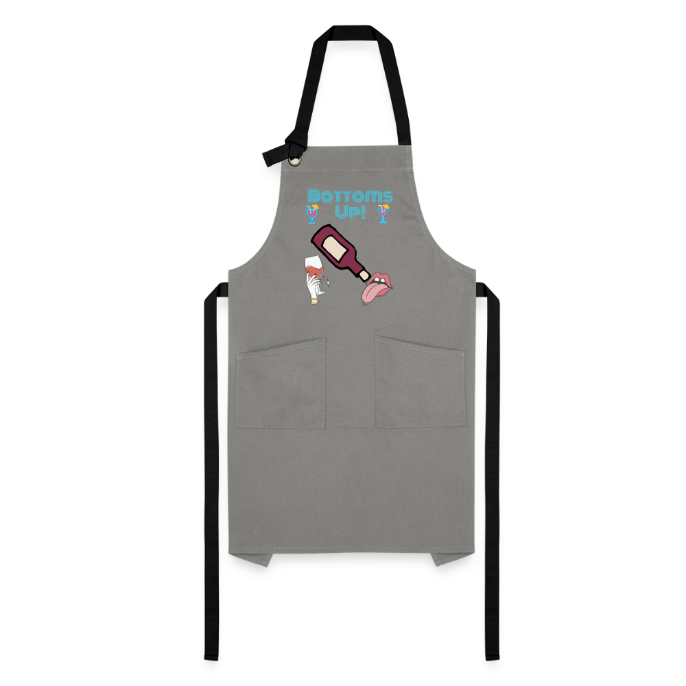 Bottoms Up Artisan Apron - gray/black