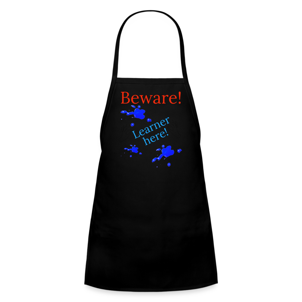 Learner Warning Kids' Apron - black