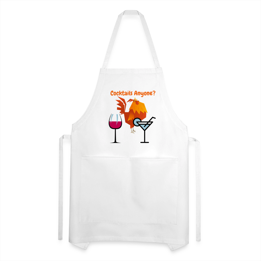 Cocktails Adjustable Apron - white