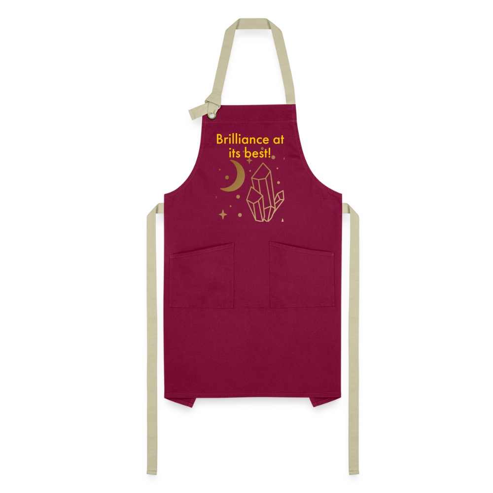 Brilliance at its Best Artisan Apron - burgundy/khaki