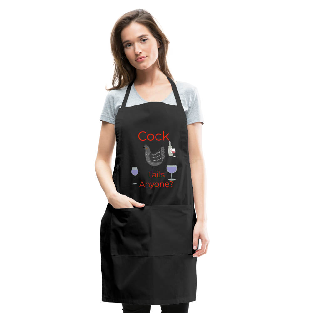 Cock Tails Adjustable Apron - black