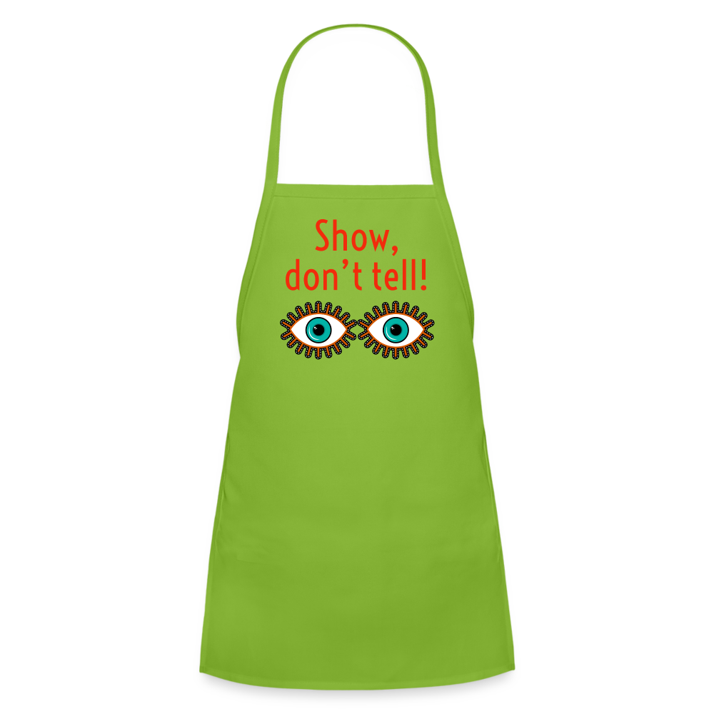 Show Don't Tell Kids' Apron - lime green