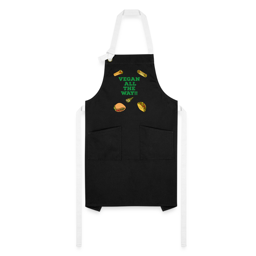 Vegan All The Way Artisan Apron - black/white