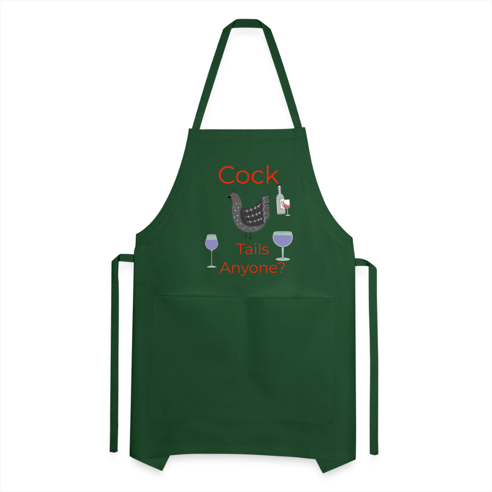 Cock Tails Adjustable Apron - forest green