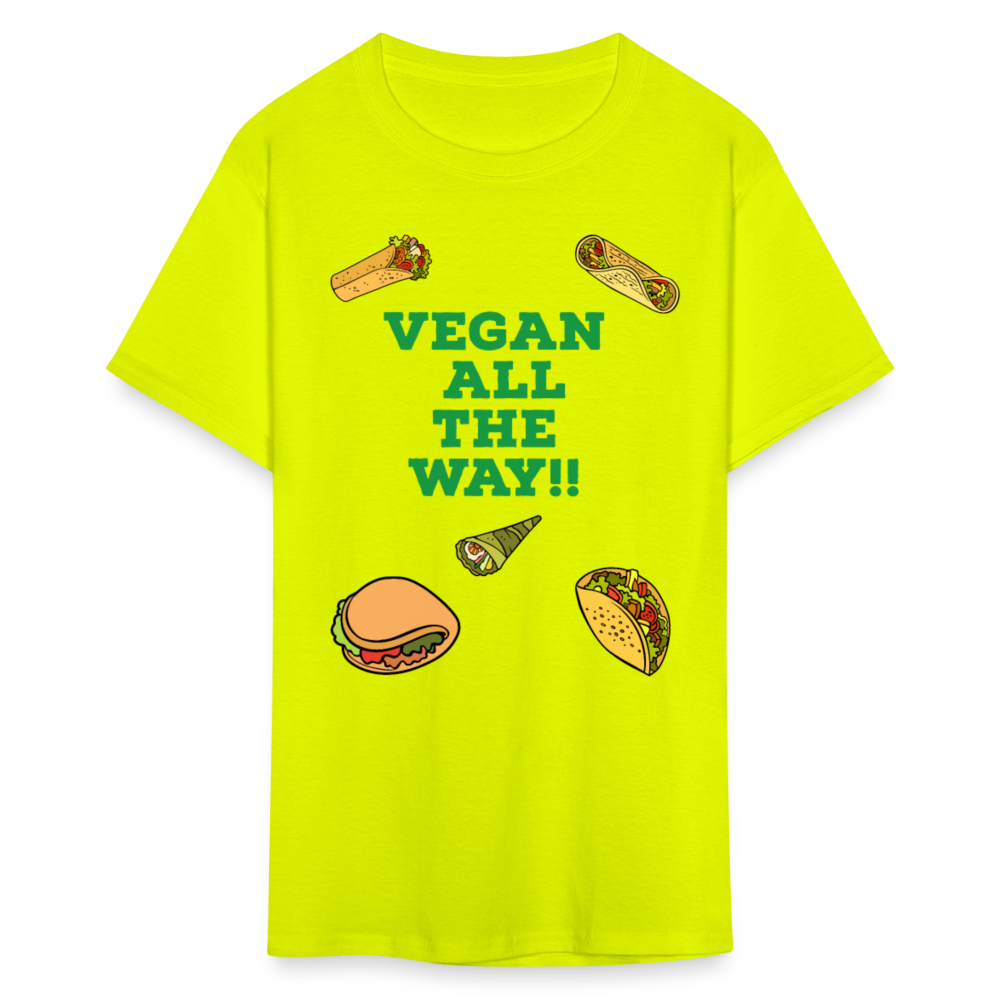 Vegan All The Way T-Shirt - safety green